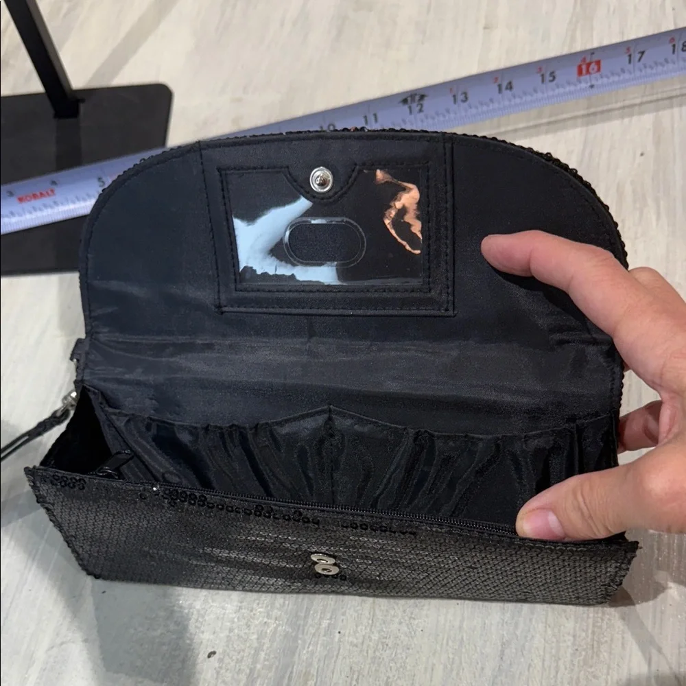 Elegant Black Sequin Clutch